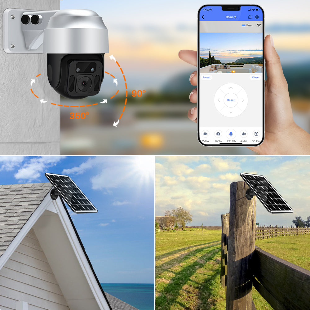 Solaire Alimenté Sans Fil WiFi Caméra de Surveillance