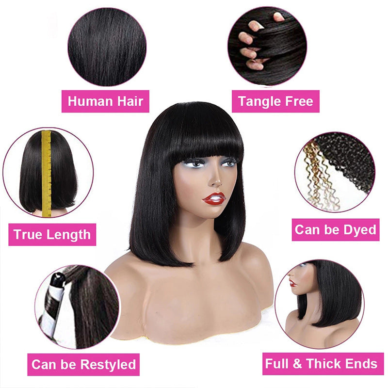 Femmes Imitation Main-À Manivelle de Cheveux, Vrais Cheveux Coiffe, de Cheveux Humains Ondulés Perruque