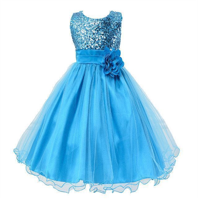 Bébé Sequin Robe Fleur Fille De Mariage Princesse Robe