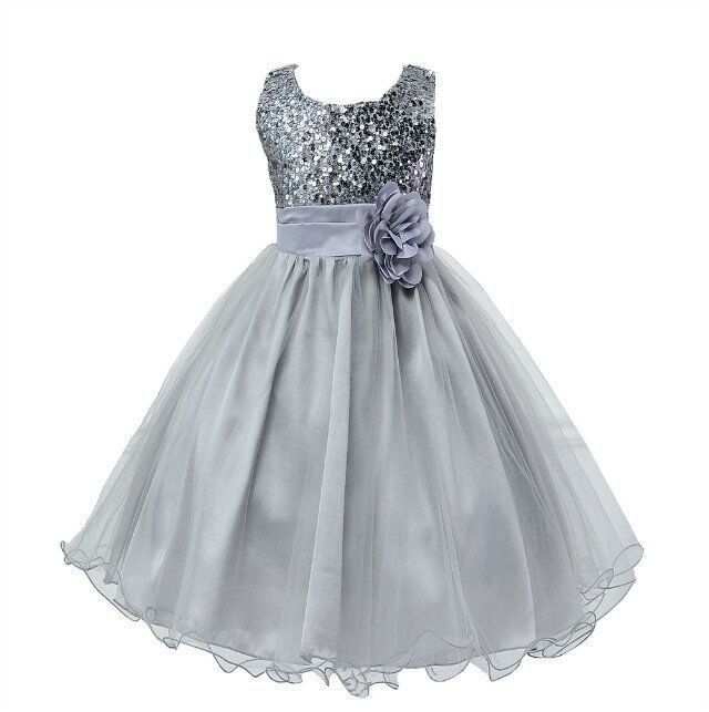 Bébé Sequin Robe Fleur Fille De Mariage Princesse Robe
