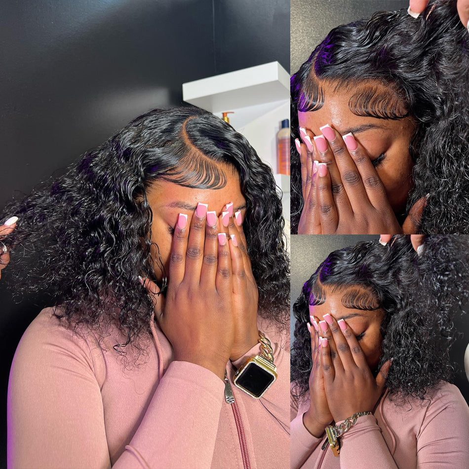 10A court brésilien dentelle avant Bob perruque cheveux humains
