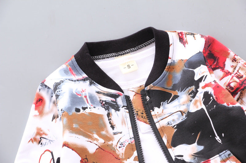 Garçons beaux vêtements d'automne et d'hiver trois pièces vêtements pour enfants