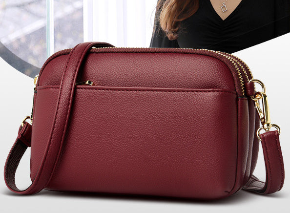 Sac à bandoulière à une épaule pour femme à trois couches de grande capacité