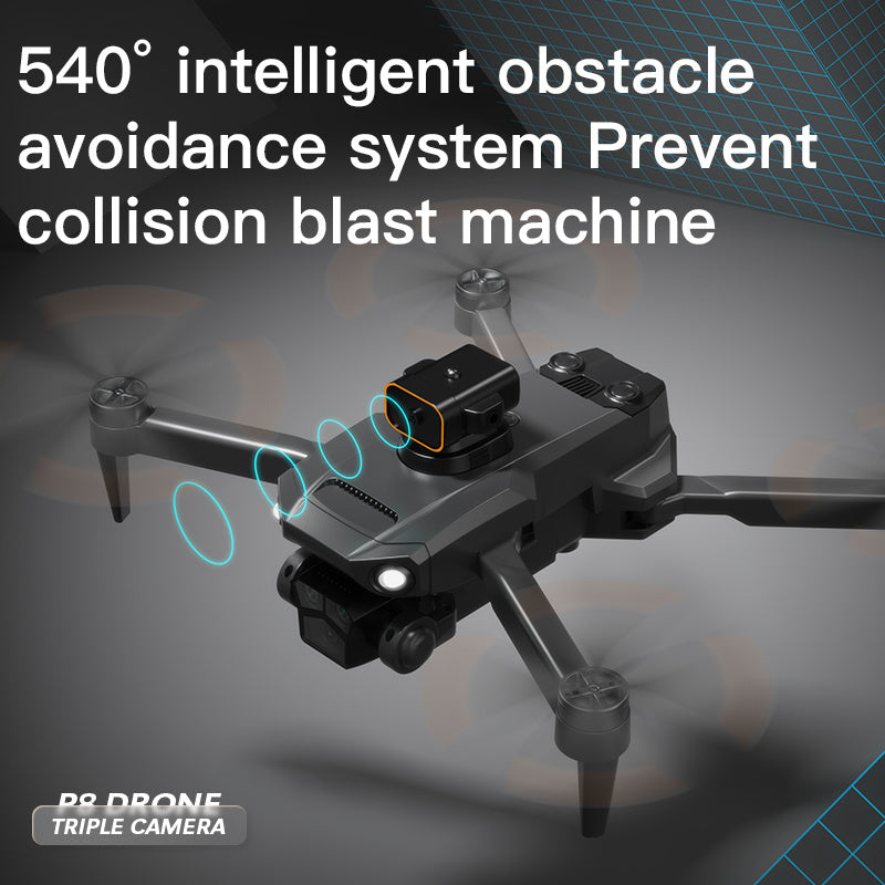 P8 Pro HD Photographie Aérienne Cinq Lens Obstacle Éviter Drone Retour Automatique GPS Quadcopter Télécommande Avion Positionnement GPS