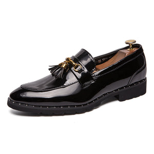 Chaussures en cuir pointu britannique pour hommes style coréen