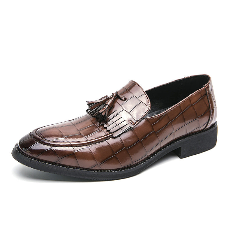 Petites chaussures en cuir décontractées à enfer pointu de style britannique