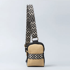Sac bandoulière tissé à la main pour femmes en paille