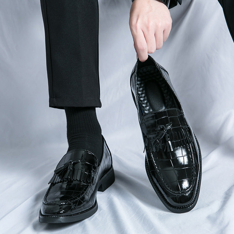 Petites chaussures en cuir décontractées à enfer pointu de style britannique