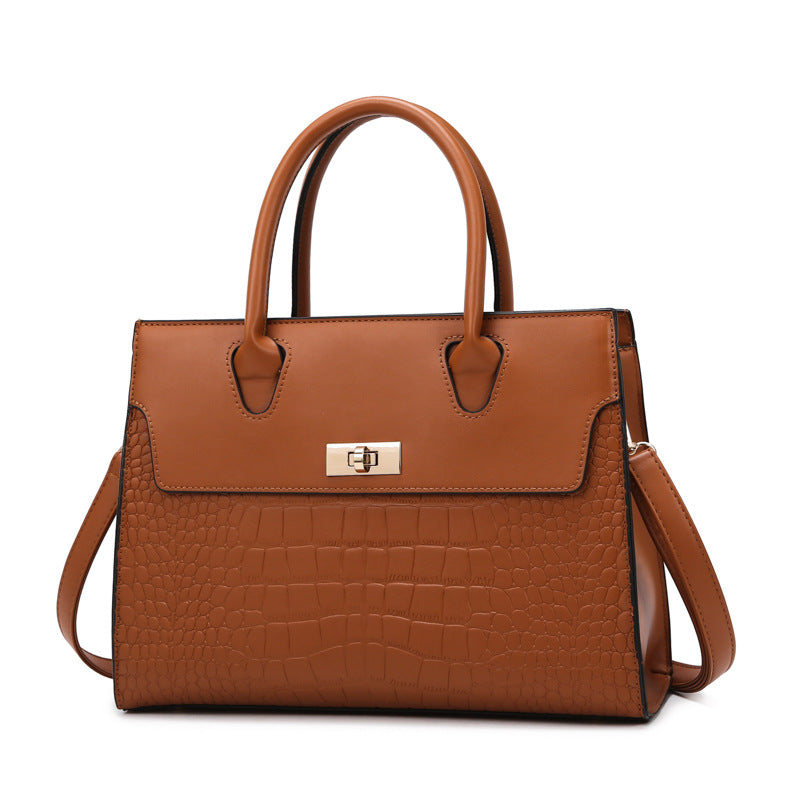Sac à motif de pierre pour femmes ensemble de trois pièces de grande capacité