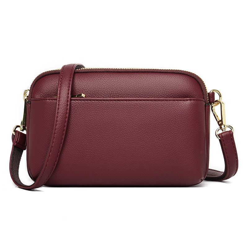 Sac à bandoulière à une épaule pour femme à trois couches de grande capacité