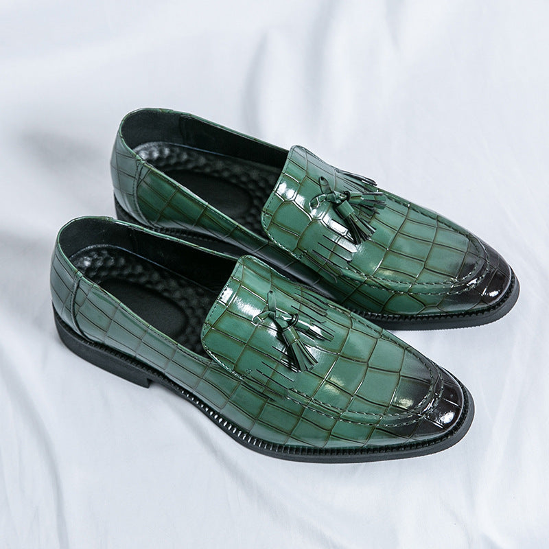 Petites chaussures en cuir décontractées à enfer pointu de style britannique