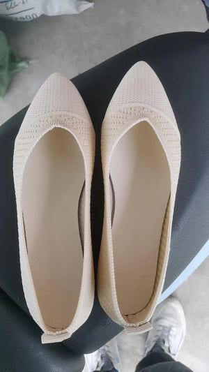 Plus Size Solid Color Pointed Flat Soft Sole Thin Shoes
