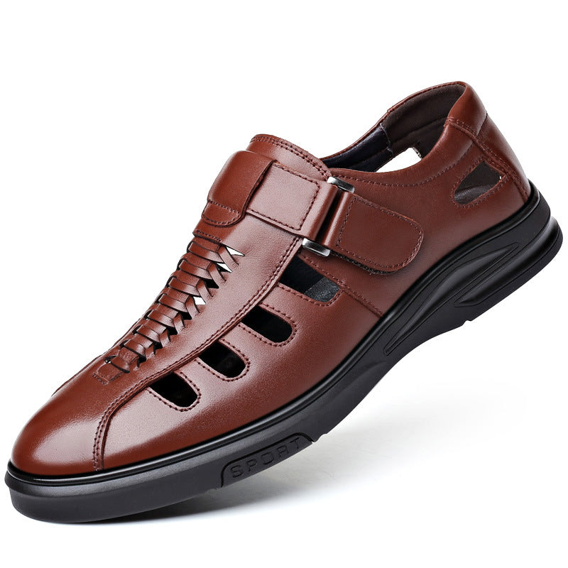 Sandales en cuir de vachette,