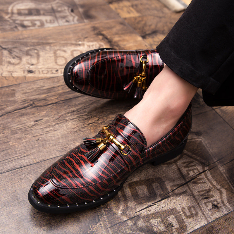 Chaussures en cuir pointu britannique pour hommes style coréen