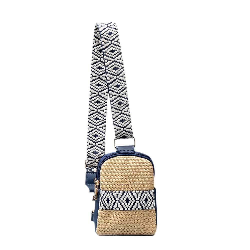 Sac bandoulière tissé à la main pour femmes en paille