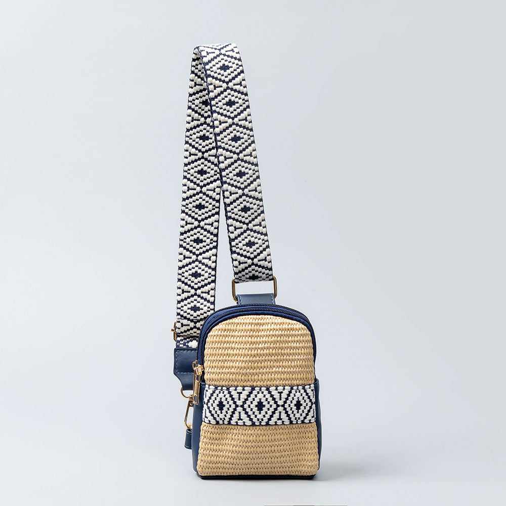 Sac bandoulière tissé à la main pour femmes en paille
