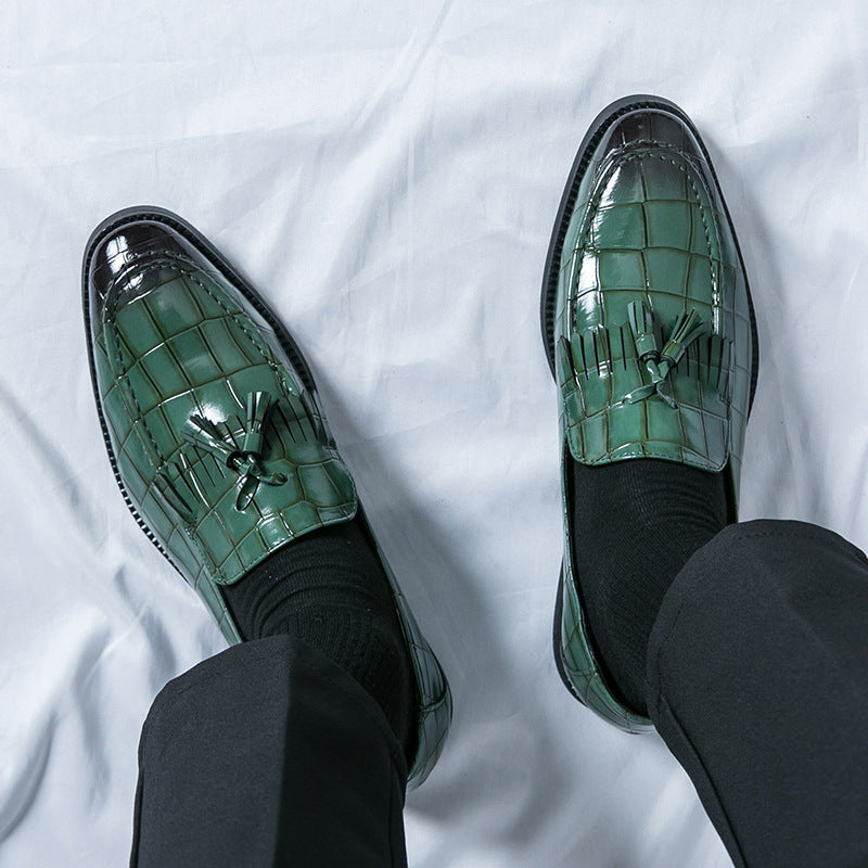 Petites chaussures en cuir décontractées à enfer pointu de style britannique