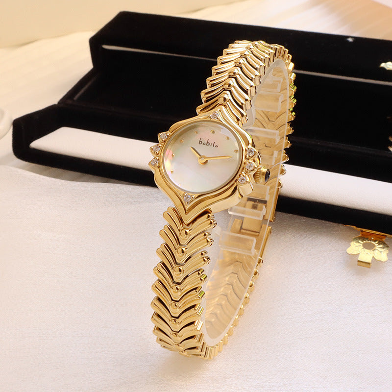 Montre à quartz en bambou,