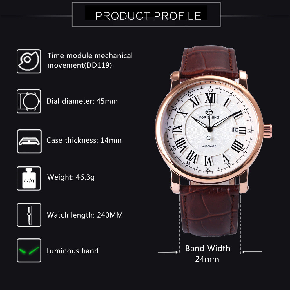 Montre mécanique décontractée de style américain européen pour hommes