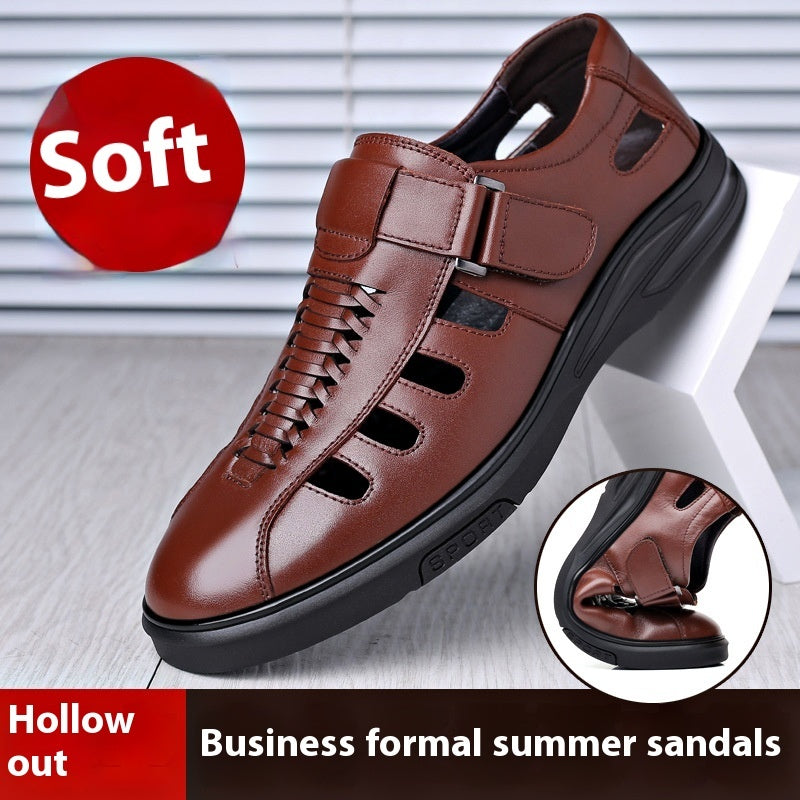 Sandales en cuir de vachette,