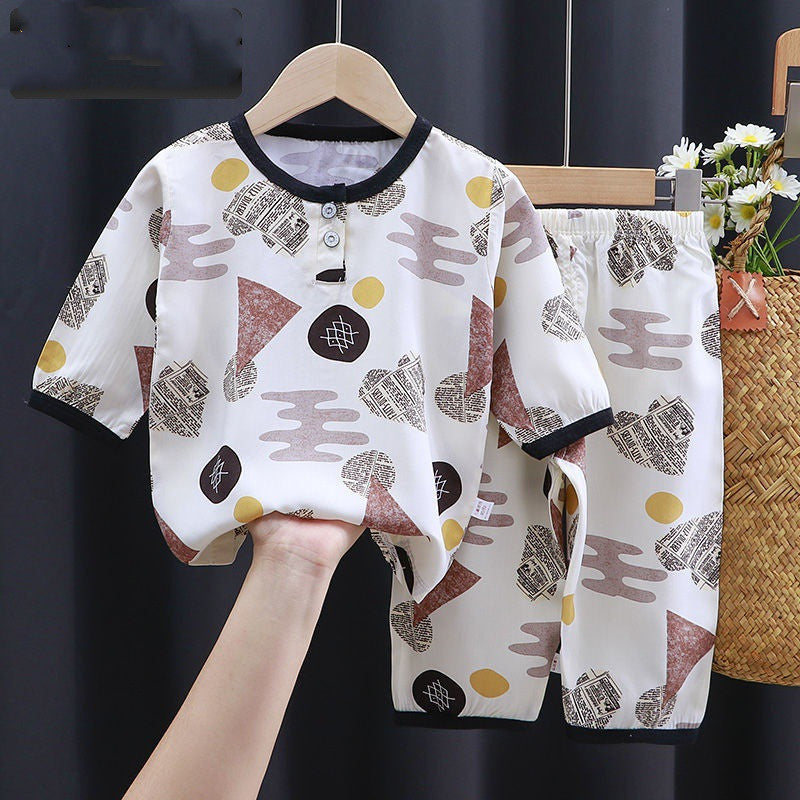 Vêtements d'été coton soie climatisation vêtements bébé vêtements