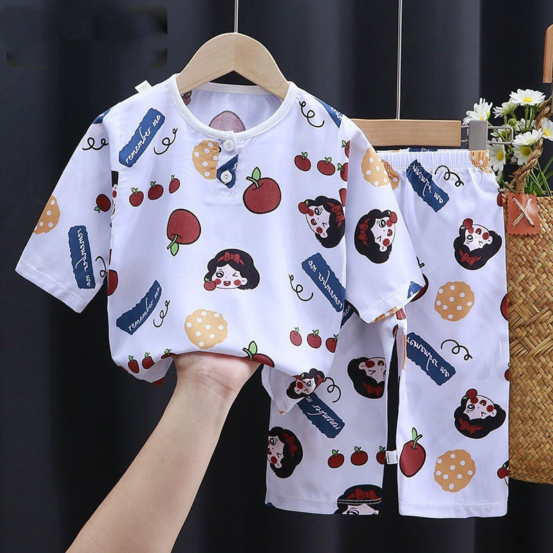 Vêtements d'été coton soie climatisation vêtements bébé vêtements