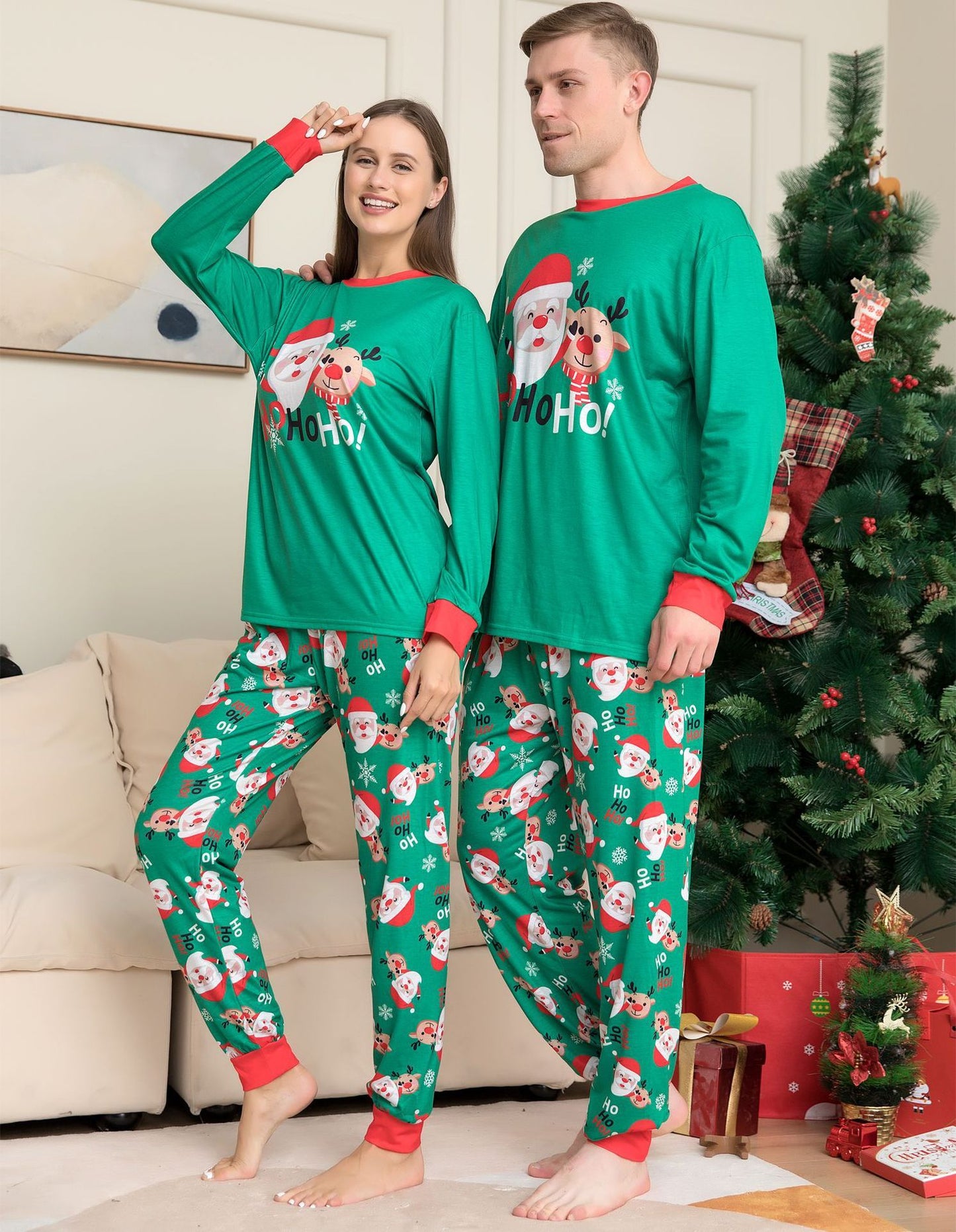 Pyjamas de noël Pour La Famille Correspondant À La Famille De Noël Pyjama Ensembles Santa Claus Imprimé Haut De Nuit