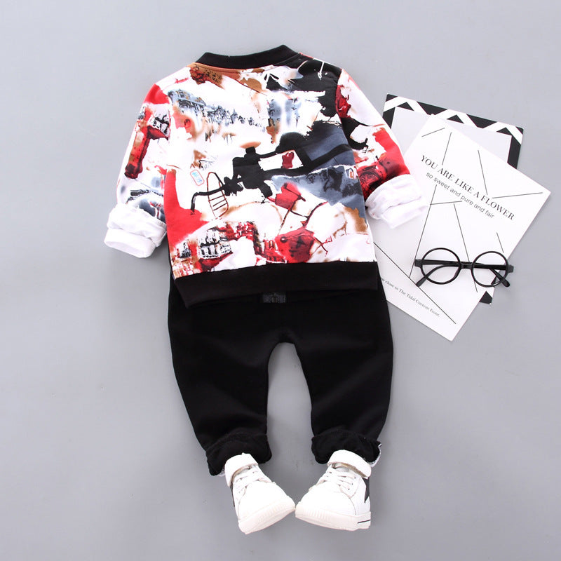 Garçons beaux vêtements d'automne et d'hiver trois pièces vêtements pour enfants