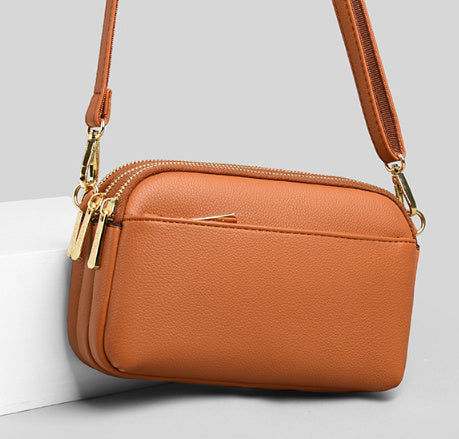 Sac à bandoulière à une épaule pour femme à trois couches de grande capacité