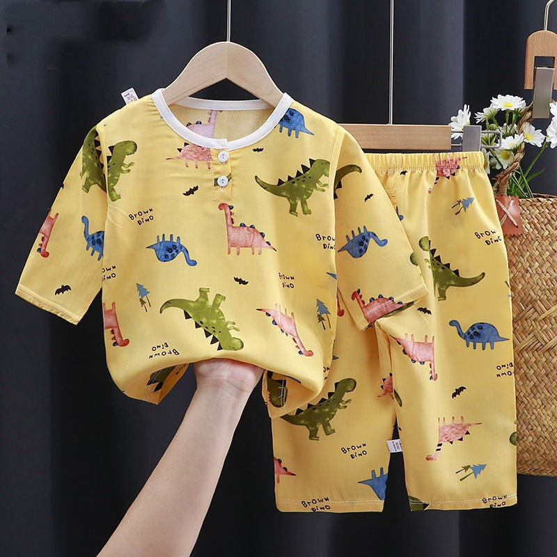 Vêtements d'été coton soie climatisation vêtements bébé vêtements