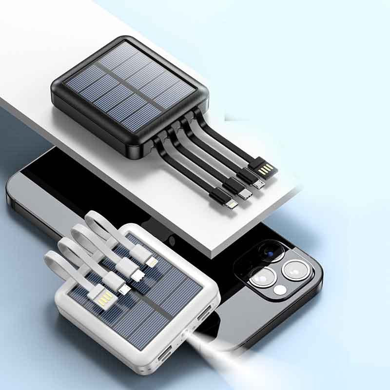 Mini Portable Power Bank Avec Câble Solaire