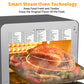 Geek Chef Friteuse à air, four grillé, combo, four à convection à vapeur 26 QT, comptoir de four à convection, 50 préréglages de cuisson, avec 6 tranches de pain, 12 pouces de pizza, acier inoxydable noir. Interdit de coter sur Amazon