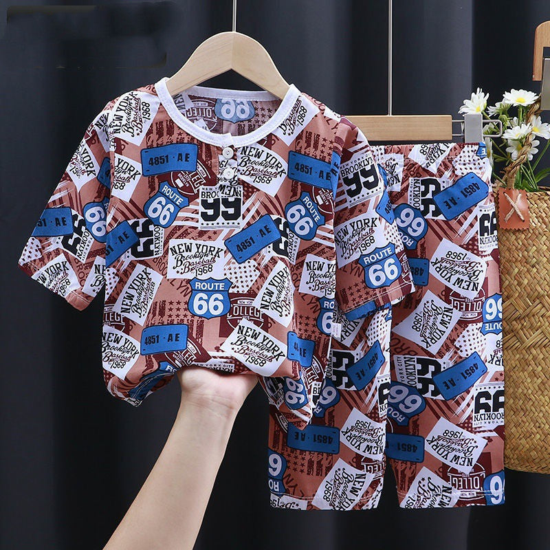 Vêtements d'été coton soie climatisation vêtements bébé vêtements