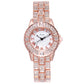 Montre à quartz simple en alliage strass pour femme
