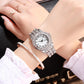 Montre à quartz simple en alliage strass pour femme