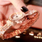 Montre à quartz simple en alliage strass pour femme