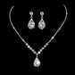 Fashion Bright Full Rhinestone Zircon Water Drop Necklace