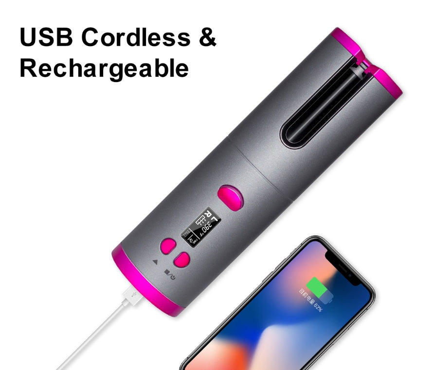 Fer à friser USB sans fil multifonctionnel de charge bigoudi