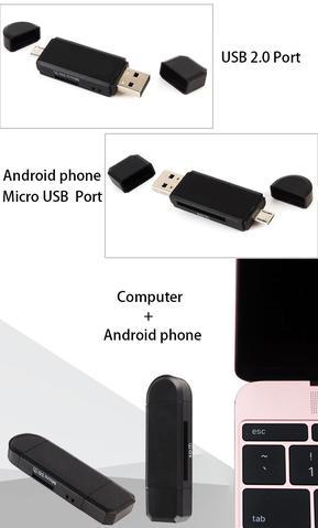 Тип C & micro USB и USB 3 в 1 OTG картридер высокоскоростной USB2.0 Универсальный OTG TF /SD для android компьютер заголовки расширения