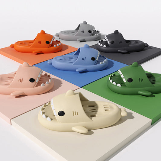 Requin Pantoufles Avec Trous de Drainage Douche Chaussures Pour Femmes Séchage rapide Eva Piscine Requin Diapositives Plage Sandales Avec Trous de Drainage