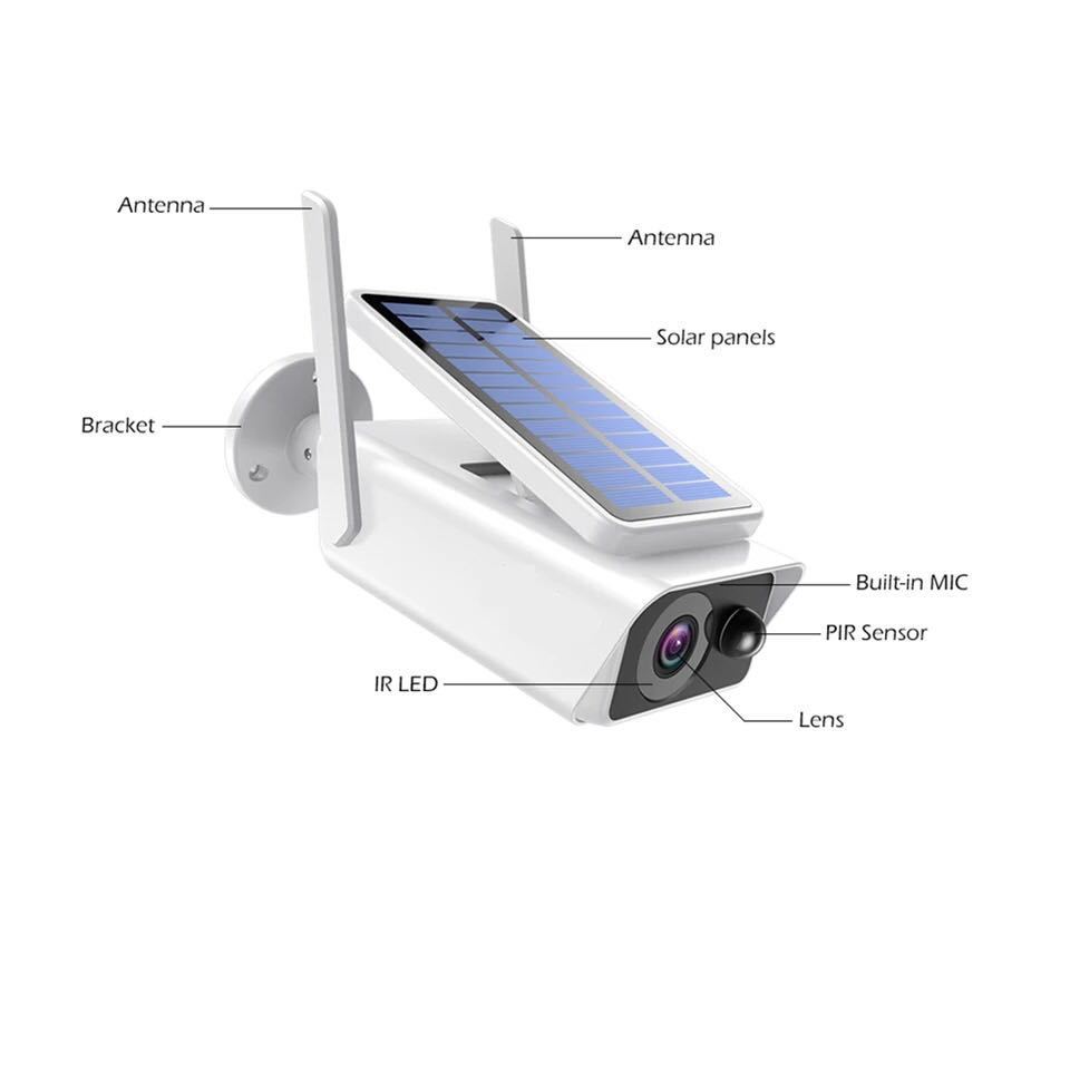 Sans fil Wifi Solaire Rechargeable Batterie Caméra