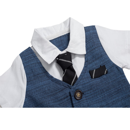 Été Nouveau Bébé Garçon Salopette Garçons Gentleman Vêtements de Bébé Enfants