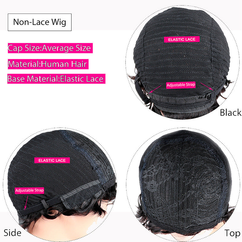 Femmes Imitation Main-À Manivelle de Cheveux, Vrais Cheveux Coiffe, de Cheveux Humains Ondulés Perruque