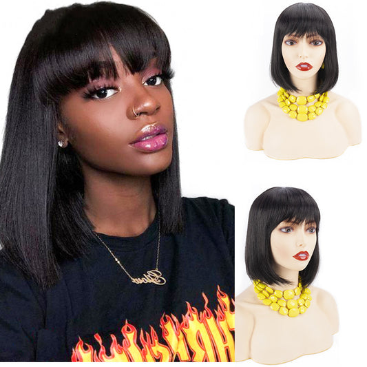 Femmes Imitation Main-À Manivelle de Cheveux, Vrais Cheveux Coiffe, de Cheveux Humains Ondulés Perruque
