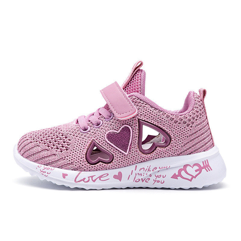 Casual Chaussures Lumière Mesh Sneakers Enfants D'été Enfants De Mode Tenis Mignon Bande Dessinée Sportive Féminine Fonctionnement Chaussette Chaussures