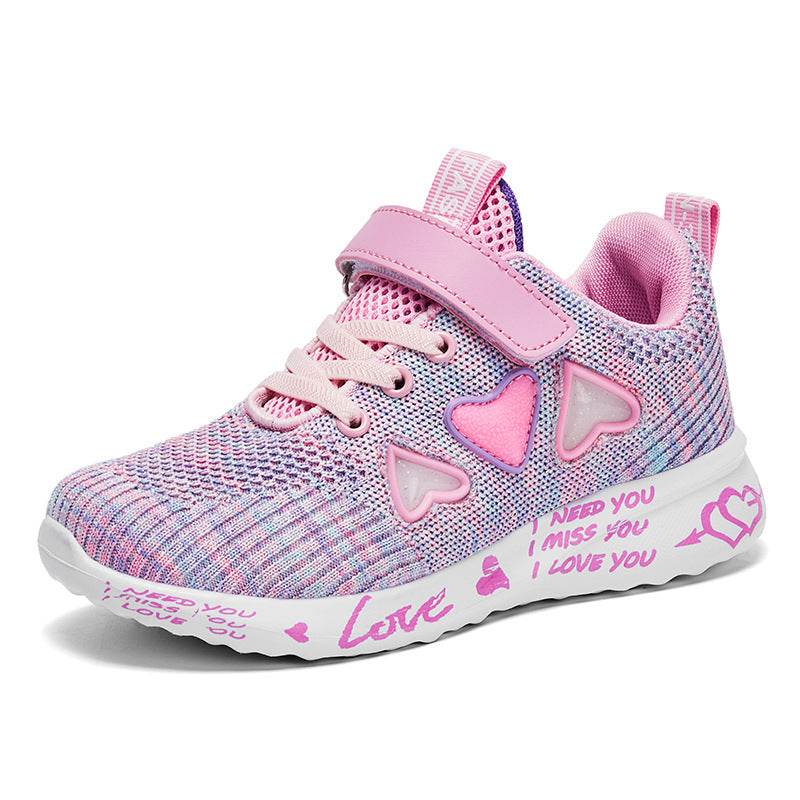 Casual Chaussures Lumière Mesh Sneakers Enfants D'été Enfants De Mode Tenis Mignon Bande Dessinée Sportive Féminine Fonctionnement Chaussette Chaussures