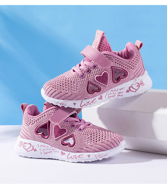 Casual Chaussures Lumière Mesh Sneakers Enfants D'été Enfants De Mode Tenis Mignon Bande Dessinée Sportive Féminine Fonctionnement Chaussette Chaussures