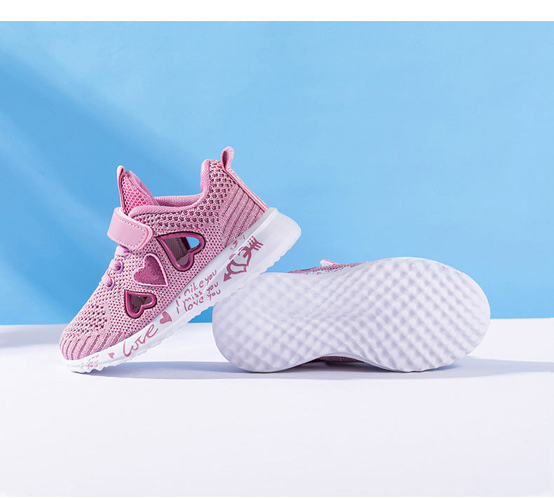 Casual Chaussures Lumière Mesh Sneakers Enfants D'été Enfants De Mode Tenis Mignon Bande Dessinée Sportive Féminine Fonctionnement Chaussette Chaussures