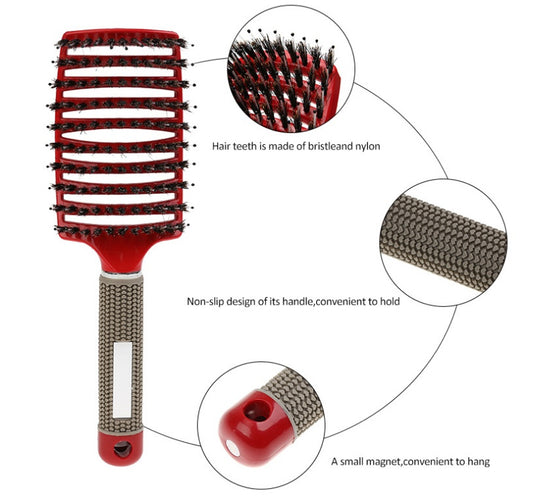 Brosse à cheveux Anti Klit Brushy Haarborstel Femmes Démêlant Cheveux Brosse À Poils En Nylon Cuir Chevelu Massage Teaser De Brosse À Cheveux Peigne