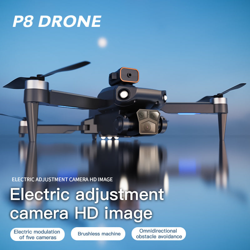 P8 Pro HD Photographie Aérienne Cinq Lens Obstacle Éviter Drone Retour Automatique GPS Quadcopter Télécommande Avion Positionnement GPS